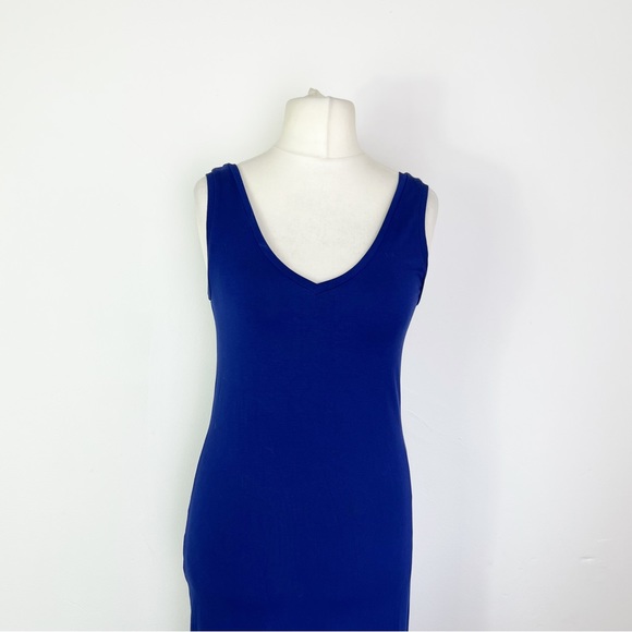 Winser London Cobalt Blue Sleeveless Strappy Jersey Midi Dress UK Size S - Picture 3 of 8